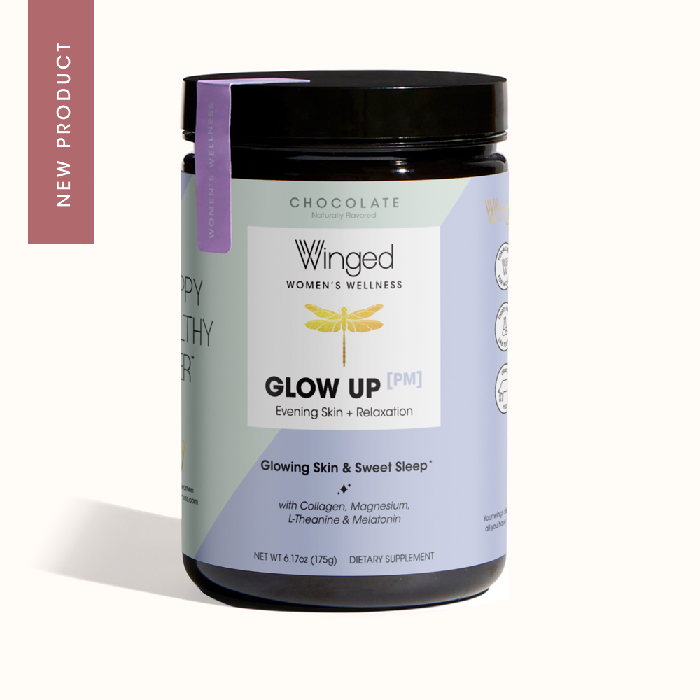 Glow Up PM Collagen Hot Cocoa (No Sugar Added) – Winged Wellness