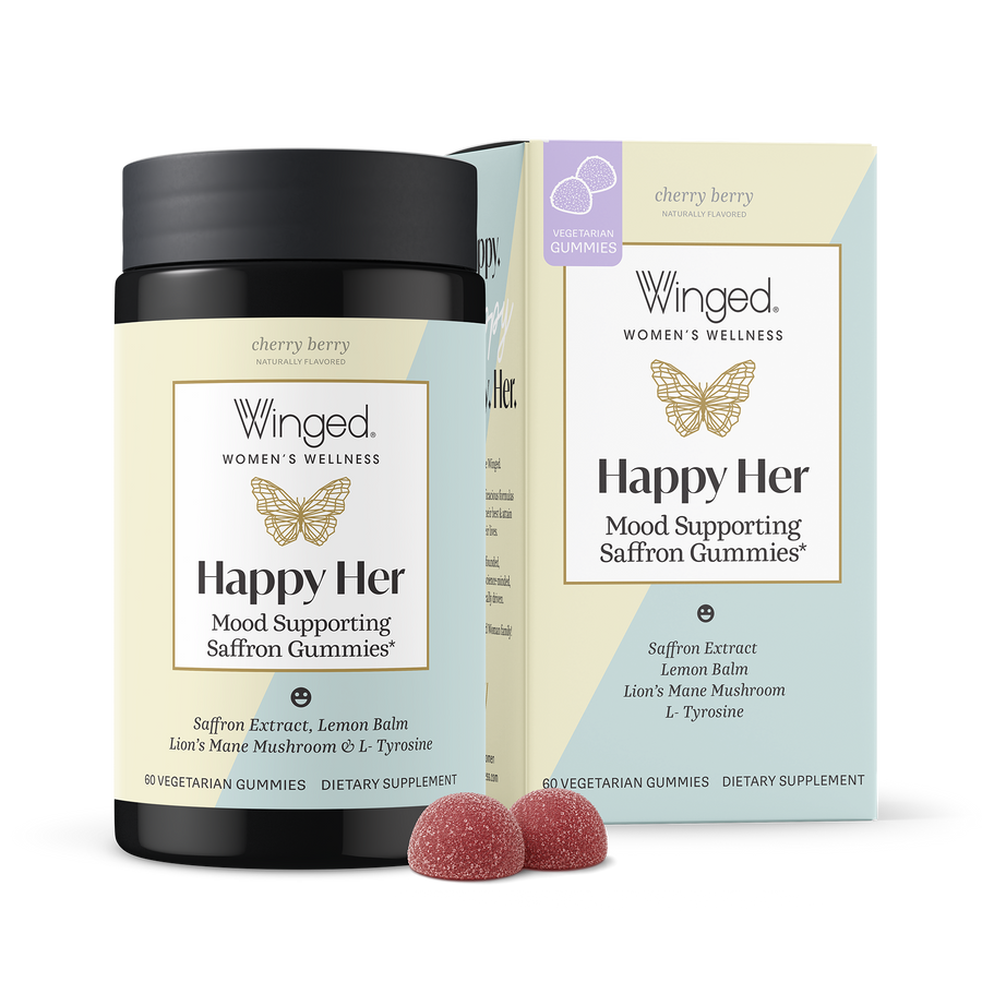 Winged Wellness' Happy Her Mood Balancing Saffron Gummies