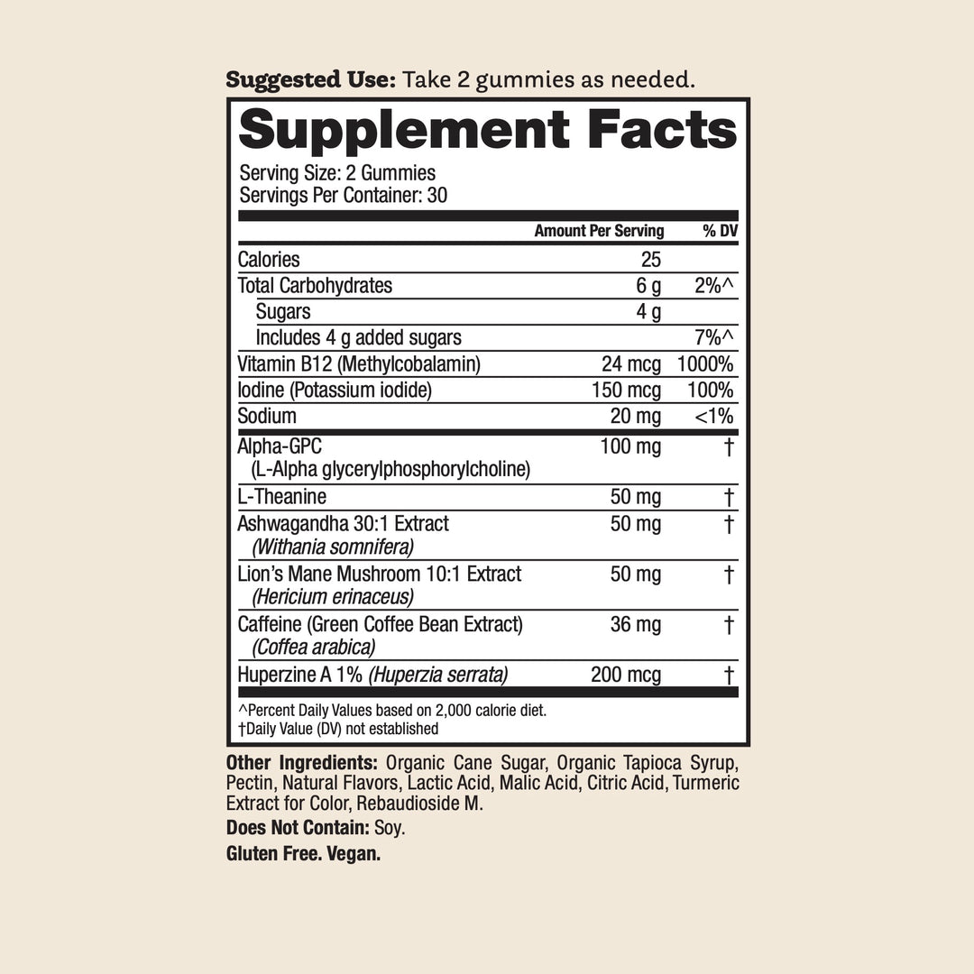 Rise Up Supplement Facts