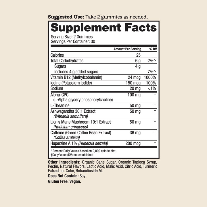 Rise Up Supplement Facts