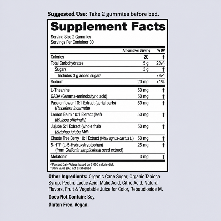 Winged Wellness Sleepyhead Supplement Facts and Ingredients