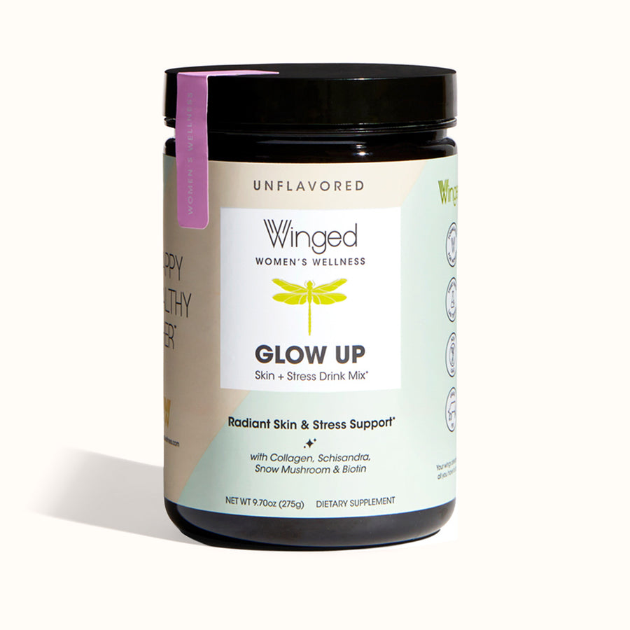 Winged Glow Up Collagen Powder Skin and Stress Drink Mix
